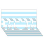 Horizontal Stripes - White and Light Blue MOM 3D Greeting Card (8x4)