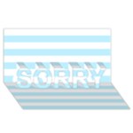 Horizontal Stripes - White and Light Blue SORRY 3D Greeting Card (8x4)