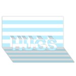 Horizontal Stripes - White and Light Blue HUGS 3D Greeting Card (8x4)