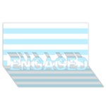 Horizontal Stripes - White and Light Blue ENGAGED 3D Greeting Card (8x4)