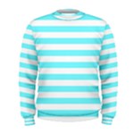 Horizontal Stripes - White and Electric Blue Men s Sweatshirt