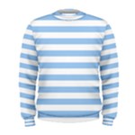 Horizontal Stripes - White and Baby Blue Men s Sweatshirt