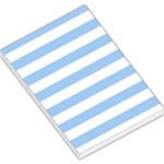 Horizontal Stripes - White and Baby Blue Large Memo Pads