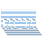 Horizontal Stripes - White and Baby Blue MOM 3D Greeting Card (8x4)