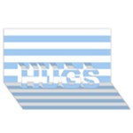Horizontal Stripes - White and Baby Blue HUGS 3D Greeting Card (8x4)