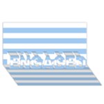 Horizontal Stripes - White and Baby Blue ENGAGED 3D Greeting Card (8x4)