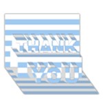 Horizontal Stripes - White and Baby Blue THANK YOU 3D Greeting Card (7x5)