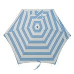 Horizontal Stripes - White and Baby Blue Mini Umbrella