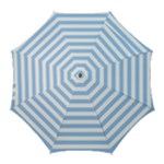 Horizontal Stripes - White and Baby Blue Golf Umbrella