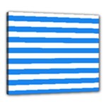 Horizontal Stripes - White and Dodger Blue Canvas 24  x 20  (Stretched)