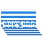 Horizontal Stripes - White and Dodger Blue BEST BRO 3D Greeting Card (8x4)
