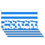 Horizontal Stripes - White and Dodger Blue #1 DAD 3D Greeting Card (8x4)