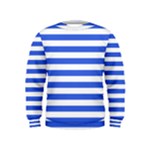 Horizontal Stripes - White and Royal Blue Kid s Sweatshirt