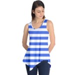 Horizontal Stripes - White and Royal Blue Sleeveless Tunic