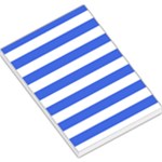 Horizontal Stripes - White and Royal Blue Large Memo Pads