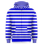 Horizontal Stripes - White and Blue Men s Zipper Hoodie