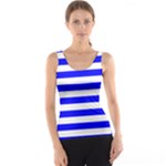 Horizontal Stripes - White and Blue Tank Top