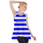 Horizontal Stripes - White and Blue Side Drop Tank Tunic