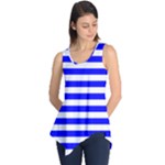 Horizontal Stripes - White and Blue Sleeveless Tunic