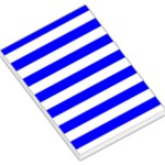 Horizontal Stripes - White and Blue Large Memo Pads