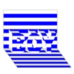 Horizontal Stripes - White and Blue BOY 3D Greeting Card (7x5)