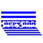 Horizontal Stripes - White and Blue BEST BRO 3D Greeting Card (8x4)