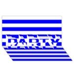 Horizontal Stripes - White and Blue PARTY 3D Greeting Card (8x4)