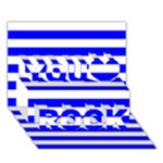Horizontal Stripes - White and Blue You Rock 3D Greeting Card (7x5)
