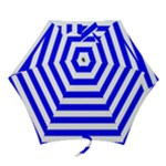 Horizontal Stripes - White and Blue Mini Umbrella