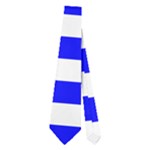 Horizontal Stripes - White and Blue Necktie (Two Side)