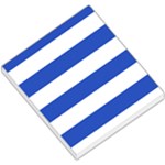 Horizontal Stripes - White and Cerulean Blue Small Memo Pads