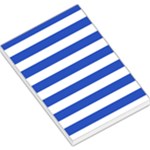 Horizontal Stripes - White and Cerulean Blue Large Memo Pads