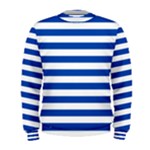 Horizontal Stripes - White and Cobalt Blue Men s Sweatshirt