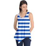 Horizontal Stripes - White and Cobalt Blue Sleeveless Tunic