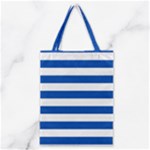 Horizontal Stripes - White and Cobalt Blue Classic Tote Bag