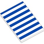 Horizontal Stripes - White and Cobalt Blue Large Memo Pads