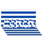 Horizontal Stripes - White and Cobalt Blue #1 DAD 3D Greeting Card (8x4)