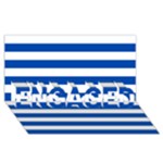 Horizontal Stripes - White and Cobalt Blue ENGAGED 3D Greeting Card (8x4)