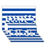 Horizontal Stripes - White and Cobalt Blue You Did It 3D Greeting Card (7x5)