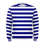 Horizontal Stripes - White and Dark Blue Men s Sweatshirt