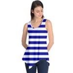Horizontal Stripes - White and Dark Blue Sleeveless Tunic