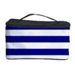 Horizontal Stripes - White and Dark Blue Cosmetic Storage Case