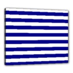 Horizontal Stripes - White and Dark Blue Canvas 24  x 20  (Stretched)