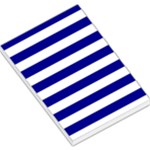Horizontal Stripes - White and Dark Blue Large Memo Pads