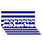 Horizontal Stripes - White and Dark Blue #1 MOM 3D Greeting Cards (8x4)