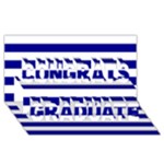 Horizontal Stripes - White and Dark Blue Congrats Graduate 3D Greeting Card (8x4)