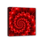 Glossy Red Spiral Fractal Mini Canvas 4  x 4  (Stretched)