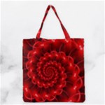 Glossy Red Spiral Fractal Grocery Tote Bag
