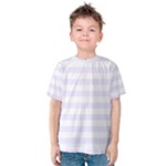 Horizontal Stripes - White and Pastel Violet Kid s Cotton Tee