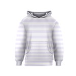 Horizontal Stripes - White and Pastel Violet Kid s Pullover Hoodie
